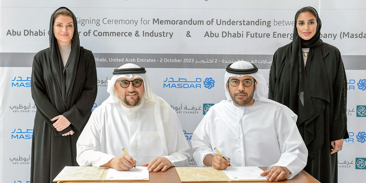 Abu Dhabi Chamber signed an MoU with the Abu Dhabi Future Energy Company (Masdar) in ADIPEC 2023